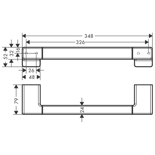 Поручень AddStoris Hansgrohe 41744670, матовый черный