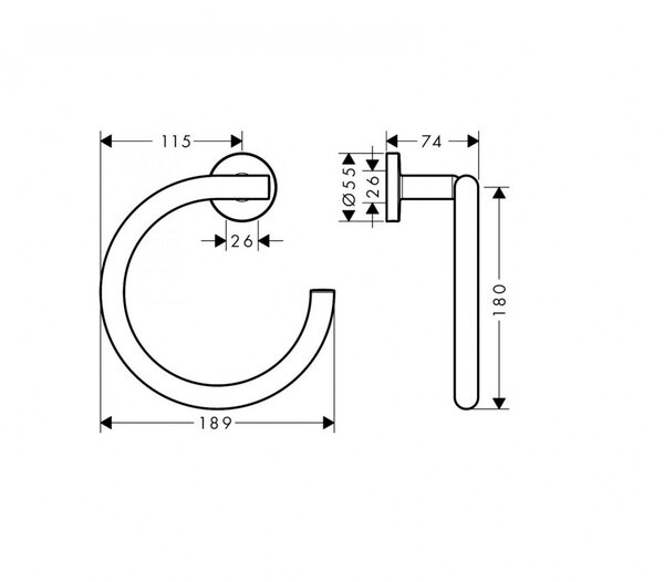 Полотенцедержатель кольцо Hansgrohe Logis Universal 41724000