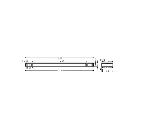 Полка Hansgrohe Rainfinity Shelf 500 26844000, хром