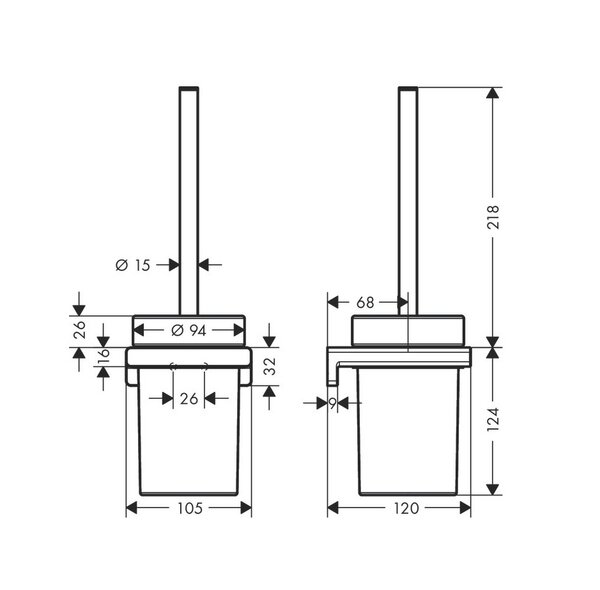 Ершик AddStoris Hansgrohe 41752700, матовый белый