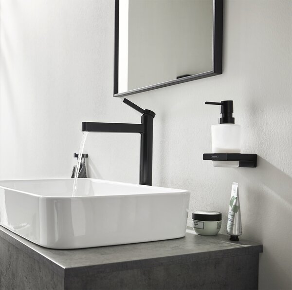 Диспенсер для жидкого мыла AddStoris Hansgrohe 41745670, матовый черный