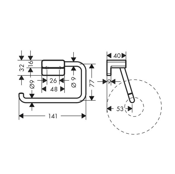 Держатель туалетной бумаги AddStoris Hansgrohe 41771700, матовый белый