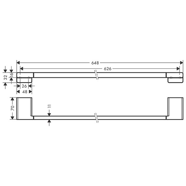 Держатель банных полотенец AddStoris Hansgrohe 41747000, 65 см, хром