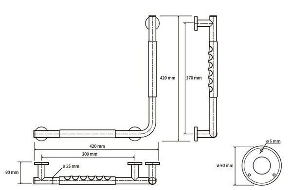 Поручень 90°C, резина Bemeta OMEGA 104507731