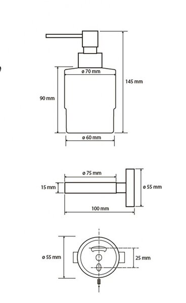 Настенный дозатор для жидкого мыла (стекло) вариант MINI Bemeta OMEGA 104109102