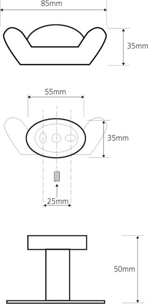 Крючок двойной Bemeta OVAL 118406031 хром