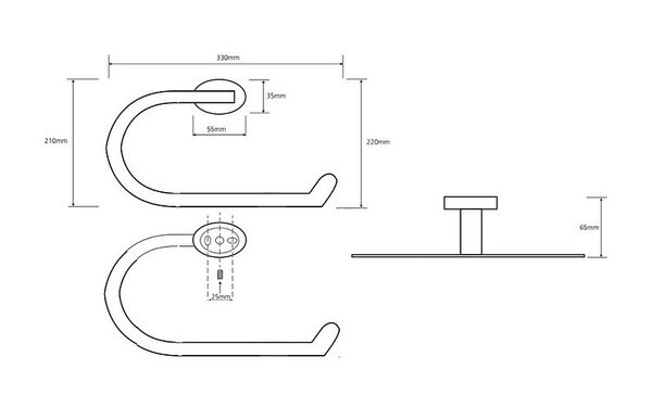 Кольцо для полотенец Bemeta OVAL 118404061 хром