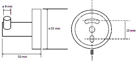 Крючок двойной Bemeta GRAPHIT 156106032 матовый антрацит