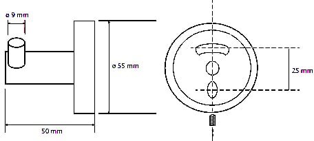 Крючок двойной Bemeta HEMATIT 159106032 антрацит глянцевый