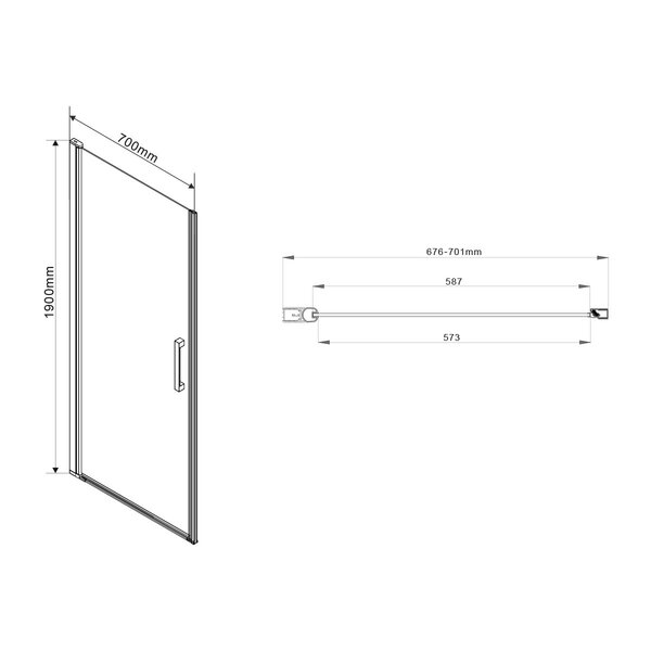 Душевая дверь Vincea Orta VPP-1O700CH-R 70х190 см, стекло шиншилла. Размер регулировки 676-701 мм.