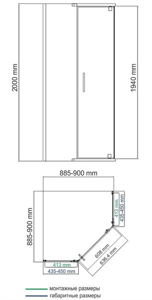 Душевой уголок WasserKRAFT Leine  35P11 90х90 профиль хром