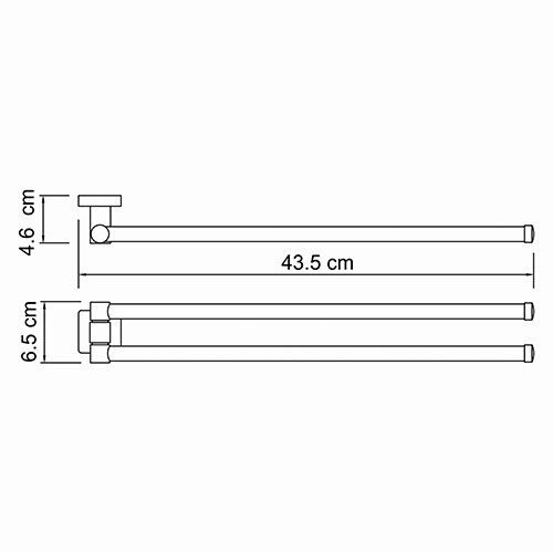 Держатель полотенец двойной WasserKRAFT Lippe K-6500 K-6531