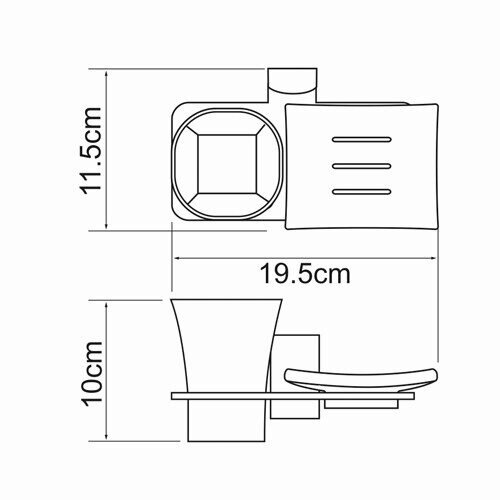 Держатель стакана и мыльницы WasserKRAFT Exter K-5200 K-5226