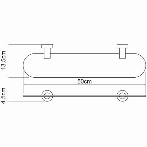 Полка стеклянная WasserKRAFT Donau K-9400 K-9424
