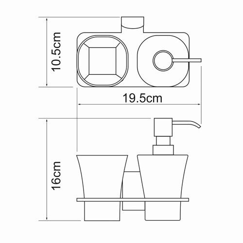 Держатель стакана и дозатора WasserKRAFT Leine K-5000 K-5089