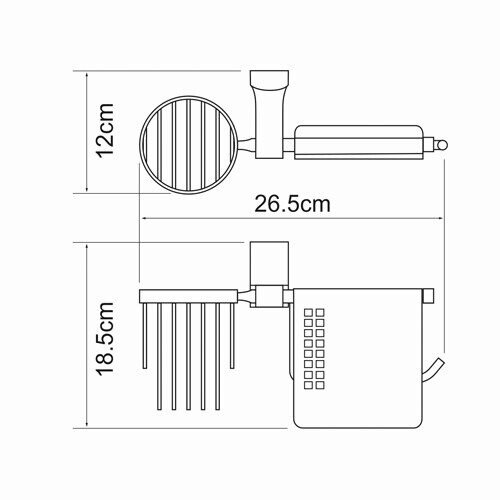 Держатель туалетной бумаги и освежителя WasserKRAFT Leine K-5000 K-5059