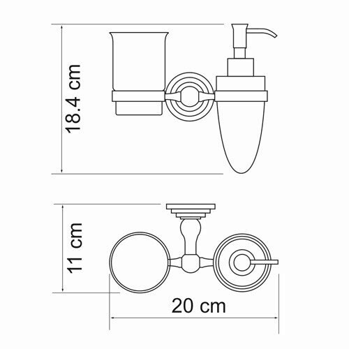 Держатель стакана и дозатора WasserKRAFT Ammer K-7000 K-7089