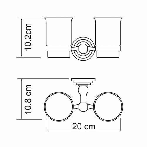 Подстаканник двойной  WasserKRAFT Ammer K-7000 K-7028D