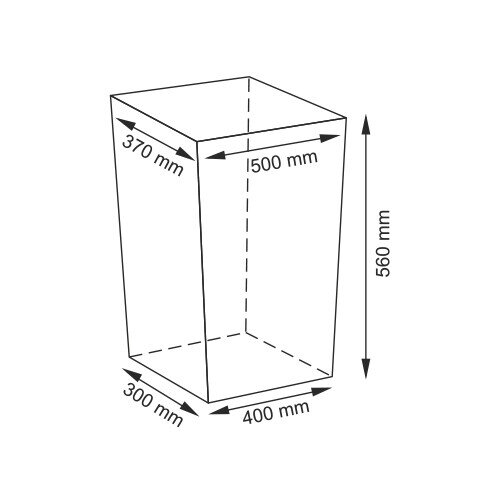 Плетеная корзина для белья WasserKRAFT Lippe WB-450-L Размер 50 х 37 х 56 см
