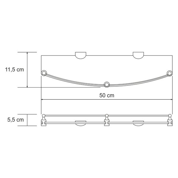 Полка стеклянная с бортиком WasserKRAFT Kammel K-8300 K-8344