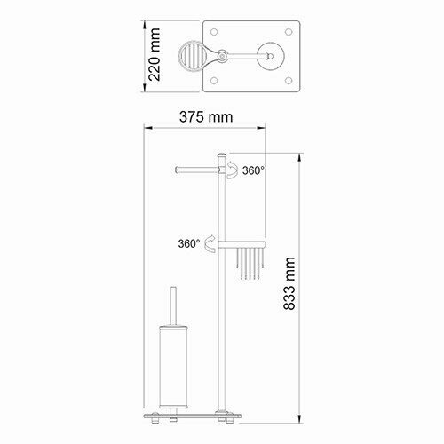 Комбинированная напольная стойка WasserKRAFT Elbe K-7200 K-1264BLACK