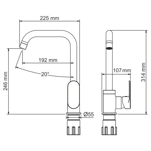 Смеситель для кухонной мойки WasserKRAFT Mindel 8507 белый  матовый