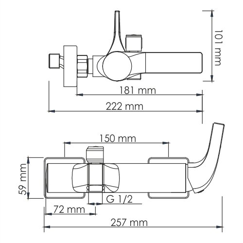 Смеситель для ванны с душем WasserKRAFT Sauer 7101 золотой