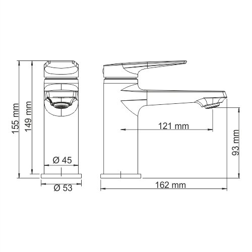 Смеситель для раковины WasserKRAFT Wiese 8403 серый