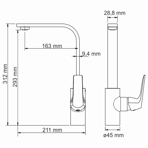Смеситель для кухонной мойки WasserKRAFT Neime 1900 1907 хром