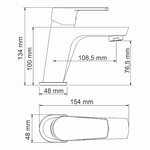 Смеситель для раковины WasserKRAFT Dill 6100 6103 хром