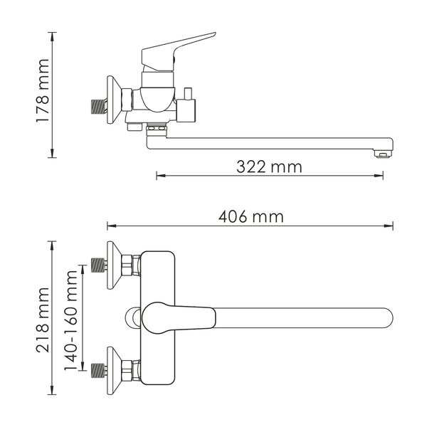 Смеситель для ванны с душем WasserKRAFT Lippe 4500 4502L хром