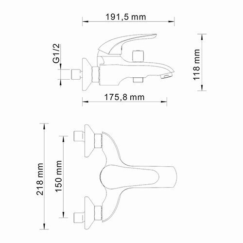 Смеситель для ванны с душем WasserKRAFT Rossel 2800 2801 хром