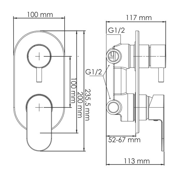 Смеситель для душа WasserKRAFT Dinkel 5800 5871 хром на 3 выхода