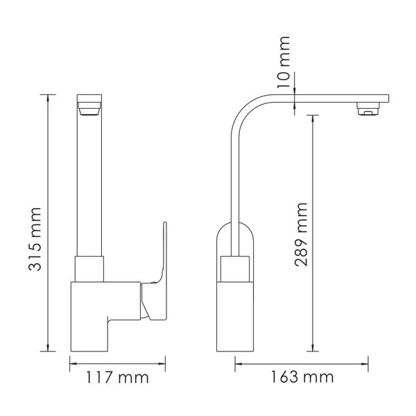 Смеситель для кухонной мойки WasserKRAFT Dinkel 5800 5807 хром