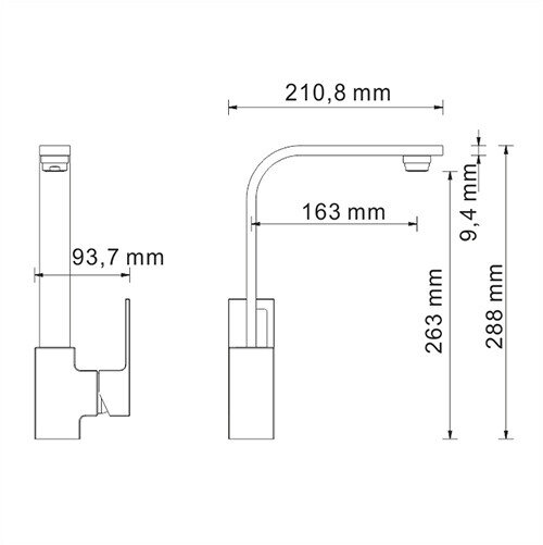 Смеситель для кухонной мойки WasserKRAFT Alme 1500 1507 хром