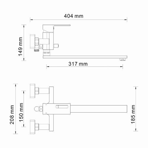 Смеситель для ванны с душем WasserKRAFT Alme 1500 1502L хром