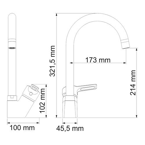 Смеситель для кухонной мойки WasserKRAFT Ruhr 24400 24407 хром