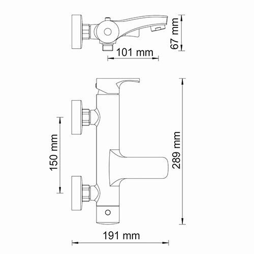 Смеситель для ванны с душем WasserKRAFT Berkel 4800 4801 хром