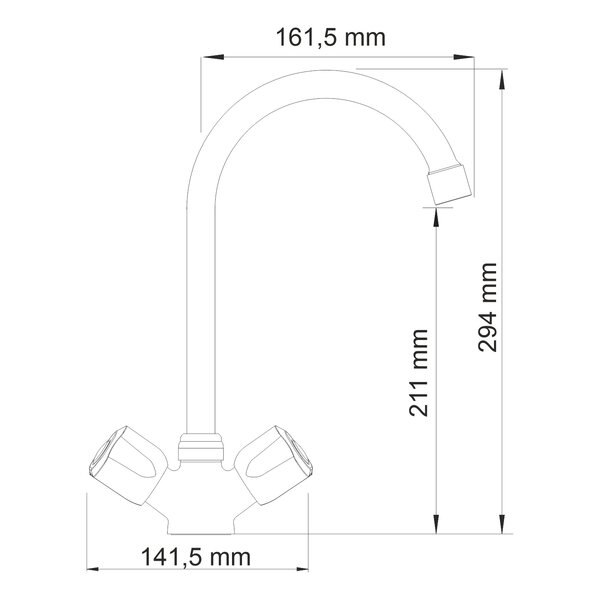 Смеситель для кухонной мойки WasserKRAFT Amper 2900 2907 хром