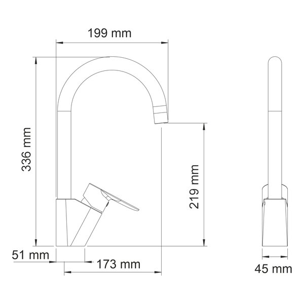 Смеситель для кухонной мойки WasserKRAFT Leine 3500 3507 хром