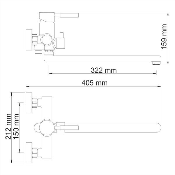 Смеситель для ванны с душем WasserKRAFT Main 4100 4102L хром