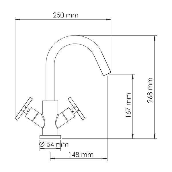 Смеситель для раковины WasserKRAFT Weser 7800 7803 хром