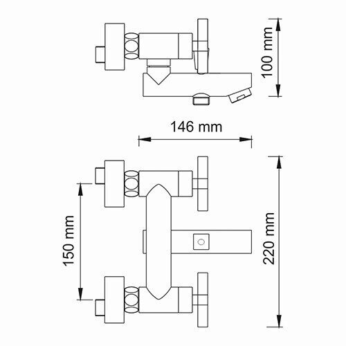 Смеситель для ванны с душем WasserKRAFT Weser 7800 7801 хром