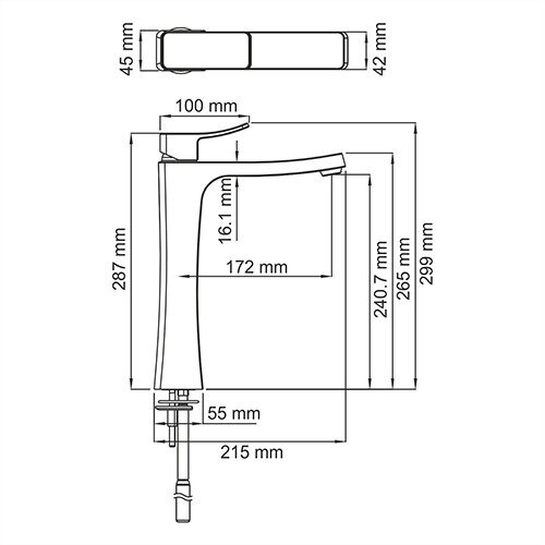 Смеситель для раковины WasserKRAFT Aller 1060 1063H хром