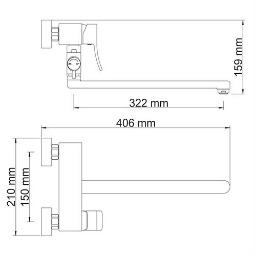 Смеситель для ванны с душем WasserKRAFT Aller 1060 1062L хром
