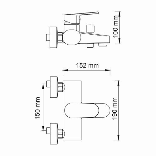 Смеситель для ванны с душем WasserKRAFT Donau 5300 5301 хром