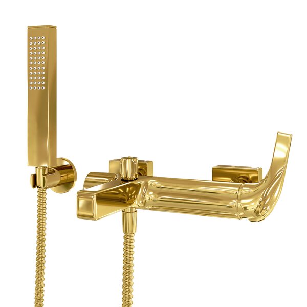 Смеситель для ванны с душем WasserKRAFT Sauer 7101 золотой