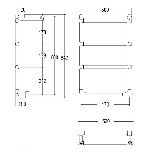 Электрический полотенцесушитель Margaroli 512 BOX 5124704MBNB черный матовый