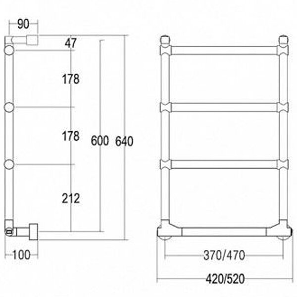 Электрический полотенцесушитель Margaroli 512 BOX 5124704CRNB цвет хром