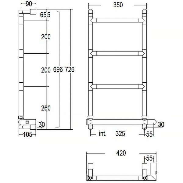 Электрический полотенцесушитель Margaroli 582 ВОХ 325мм 5823204CRNB